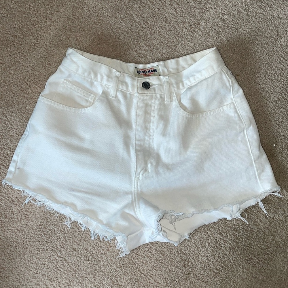 White Guess Denim Shorts
